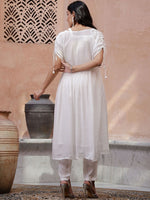Thumbnail for Sangria Floral Embroidered Thread Work Kurta with Trouser - Distacart