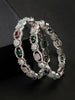 NVR Women's Set of 2 Multi-Coloured CZ Stone-Studded Handcrafted Bangles - Distacart