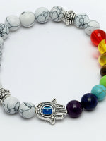 Thumbnail for NVR Men & Women Multi Colour Marbel Crystal Elasticated Bracelet - Distacart