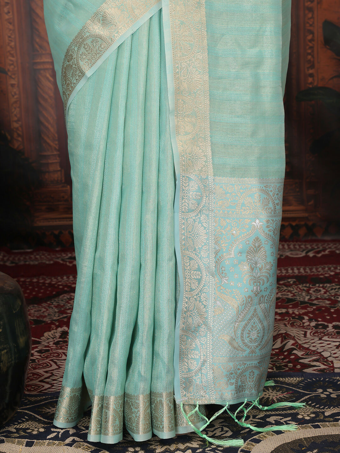 Astita Organza Rama Green Saree