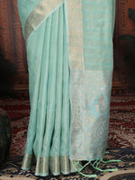Thumbnail for Astita Organza Rama Green Saree