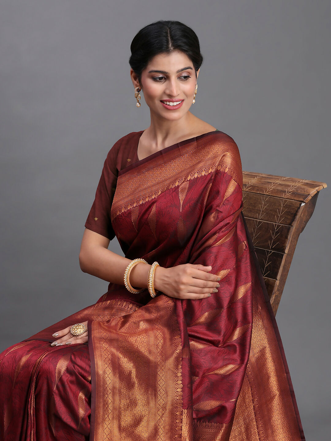 Astita Silk Maroon Saree