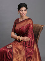 Thumbnail for Astita Silk Maroon Saree