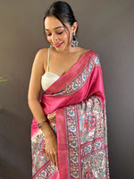 Thumbnail for Mitera Kalamkari Printed Tussar Saree - Distacart
