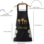 Thumbnail for Klimet Waterproof Kitchen Apron For Women-Black - Dista
