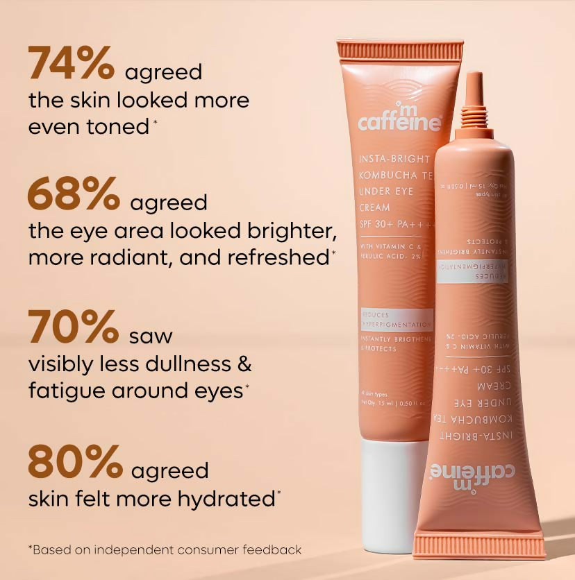 mCaffeine Insta-Bright Kombucha Tea Under Eye Cream SPF 30+ PA++++ - Distacart