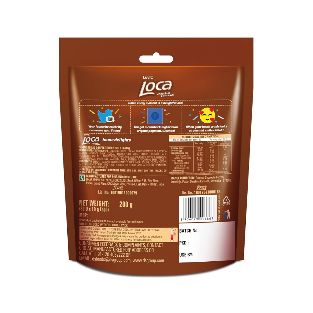LuvIt. Loca Chocolate Caramel Bar - Distacart