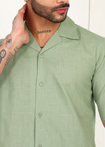 Thumbnail for Fabmade Sage Breeze Linen Shirt - Distacart