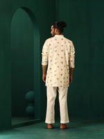 Thumbnail for trueBrowns Men's Ivory Multi color Floral Cotton Co-ord Set - Distacart