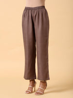 Thumbnail for trueBrowns Cotton Linen Rust Red Kurta Pant Set - Distacart