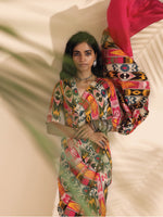 Thumbnail for trueBrowns Cola Pink Muslin Ikat Saree