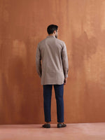 Thumbnail for trueBrowns Men's Beige Cotton Short Kurta