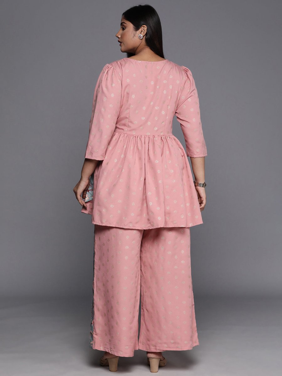 Ahalyaa Plus Size Ethnic Printed Wrap Tunic with Palazzos - Distacart