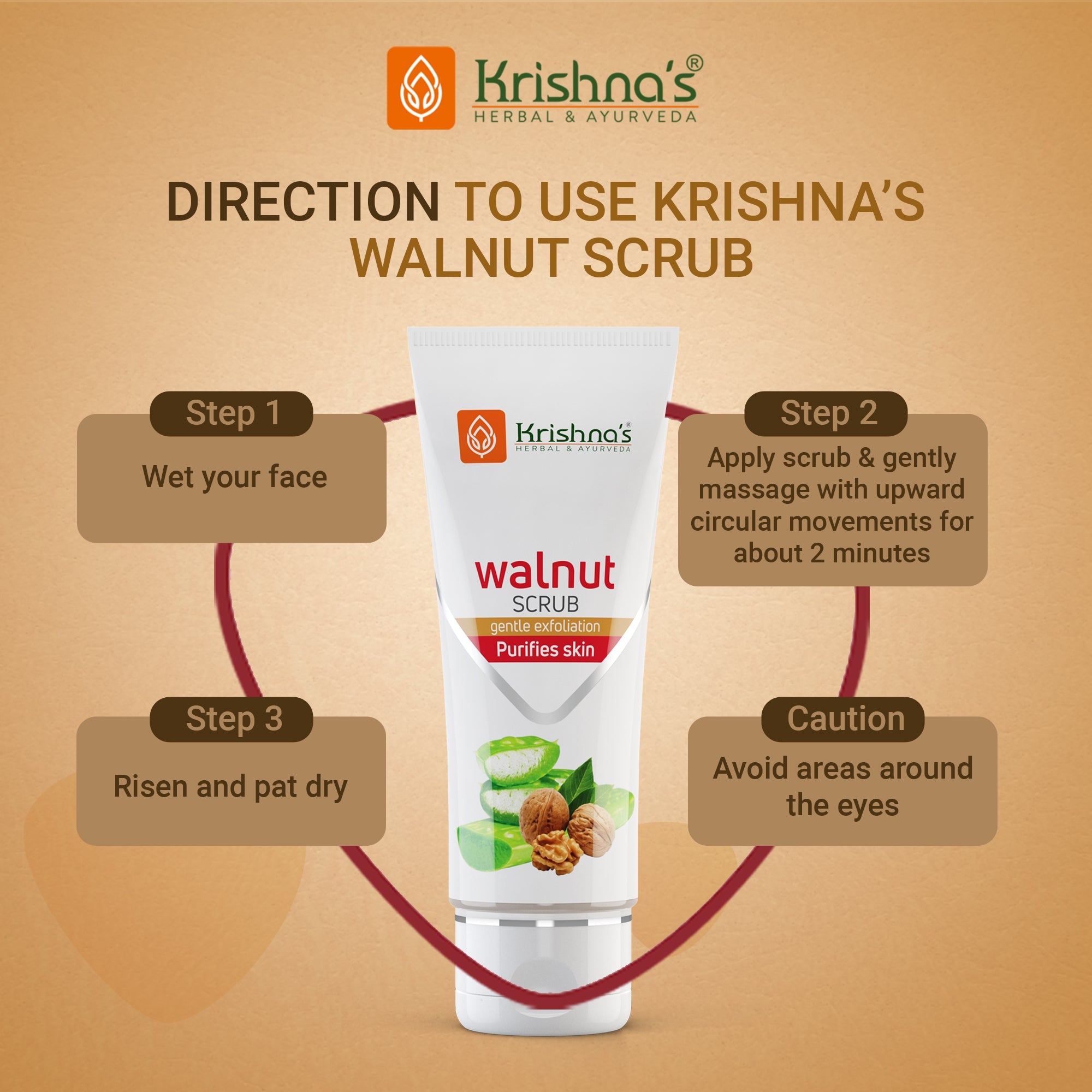 Krishna'S Herbal & Ayurveda Aloevera Walnut Scrub