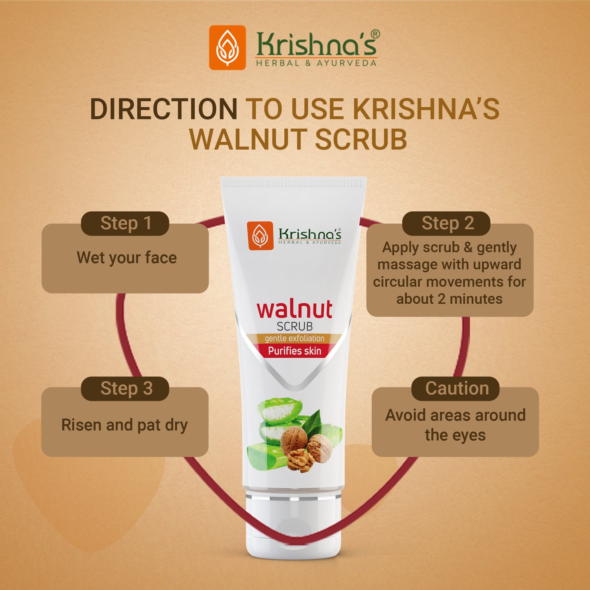 Krishna'S Herbal & Ayurveda Aloevera Walnut Scrub - Distacart