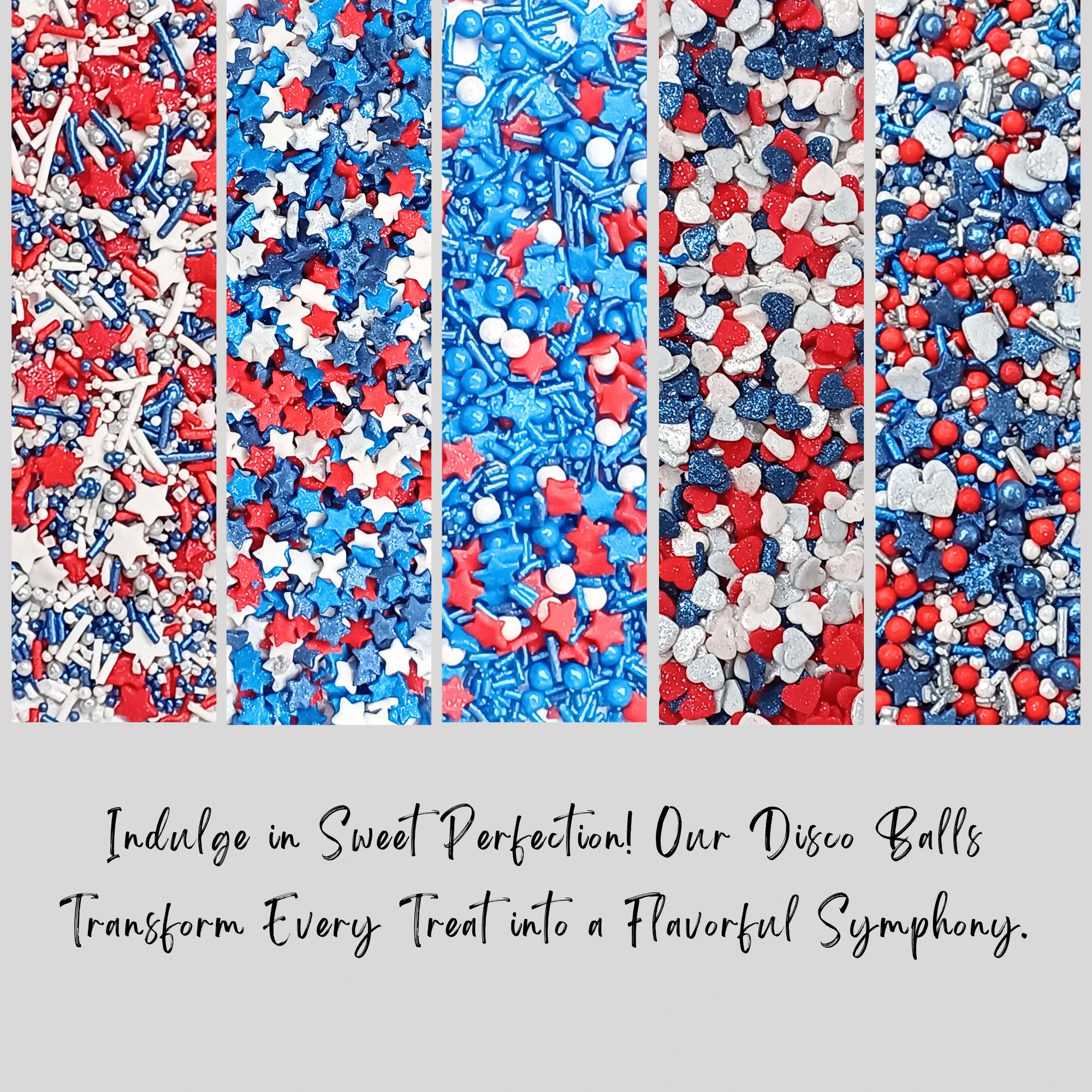 confect patriotic sprinkles heart star sprinkles pearls jimmies ultimate avenger sprinkles pack of 5 j4 07