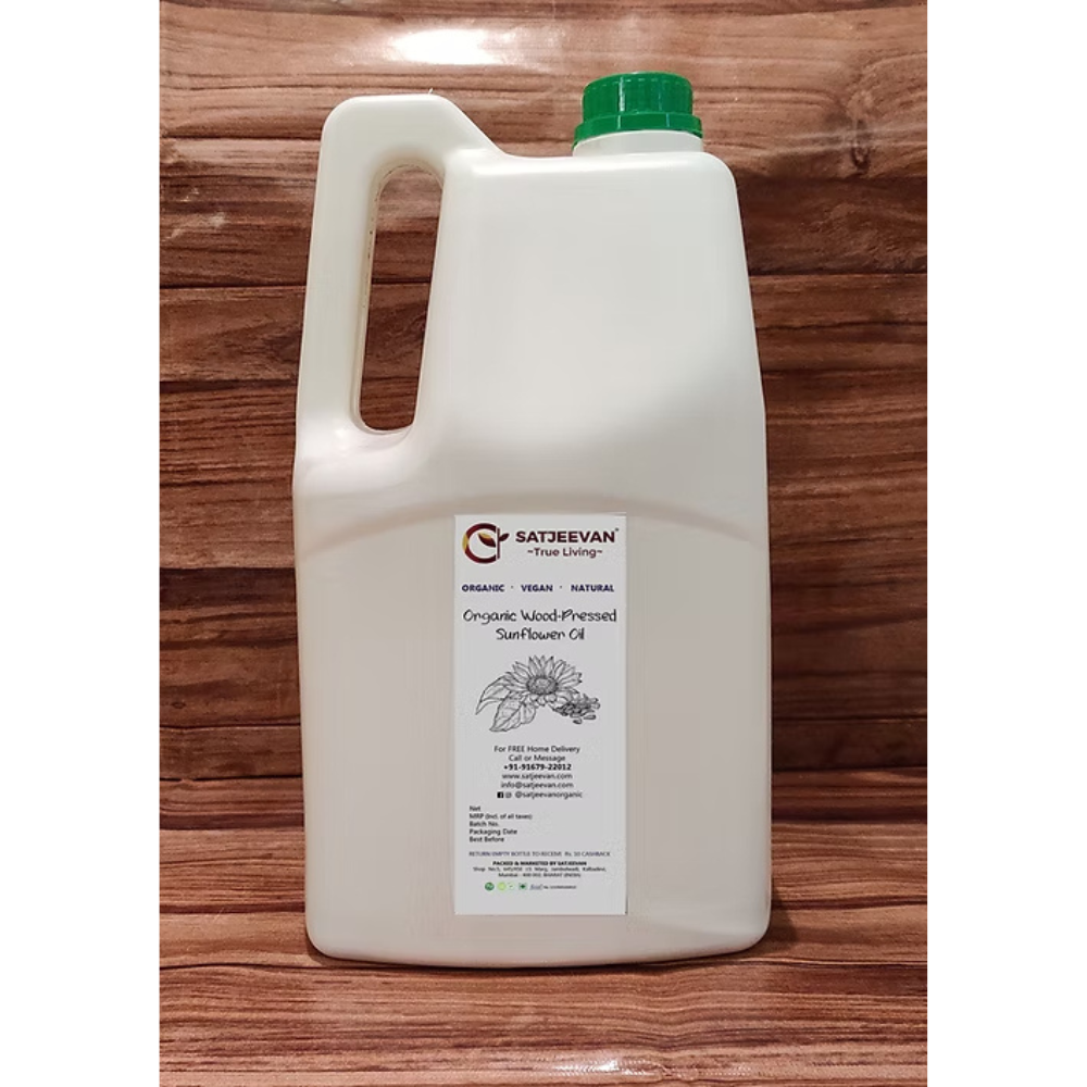 Satjeevan Organic Wood-Pressed Sunflower Oil - Distacart