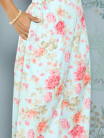 Thumbnail for Ahalyaa Floral Printed Kurta With Palazzos - Distacart