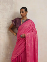 Thumbnail for trueBrowns Pink Gold Metallic Ready To Wear Saree