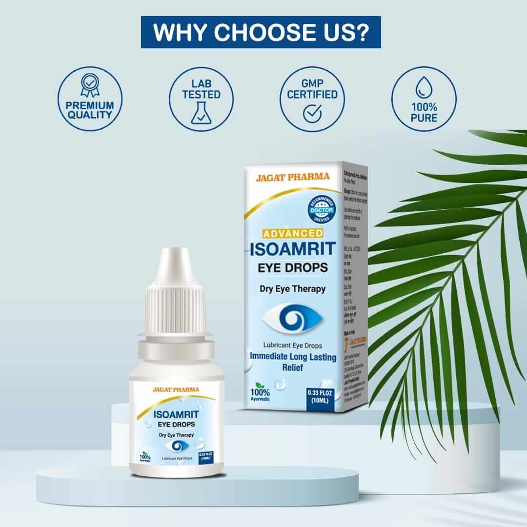 Jagat Pharma ISOAMRIT Ayurvedic Eye Drops for Dry Eyes- 10ml