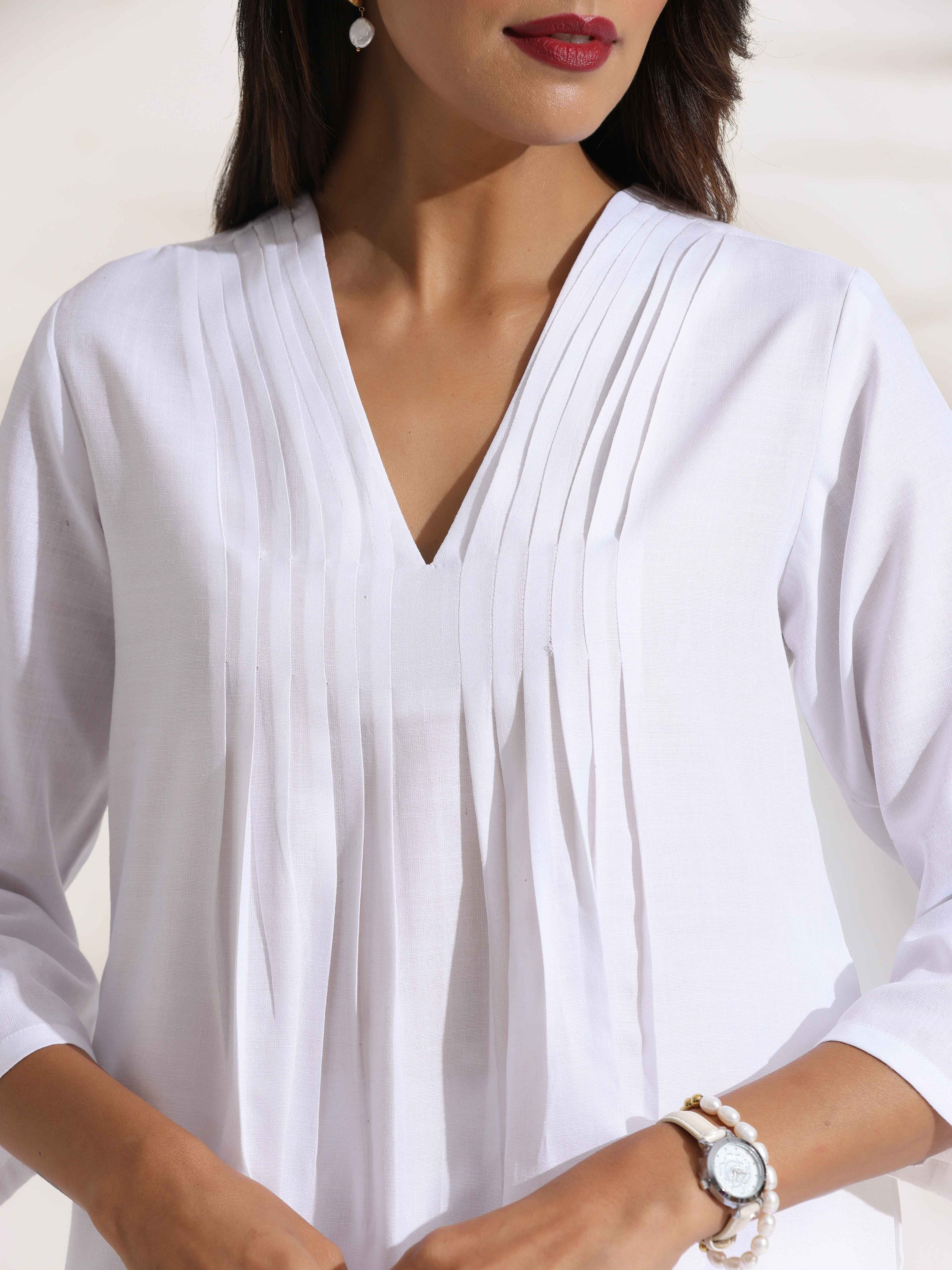 trueBrowns White Slub Co-ord Set