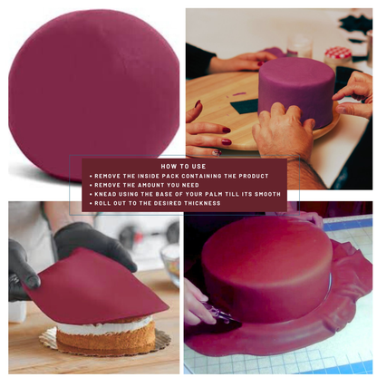 burgundy fondant edible sugarpaste 1kg