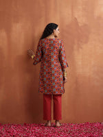 Thumbnail for trueBrowns Rust Print Kurta Co-ord Set