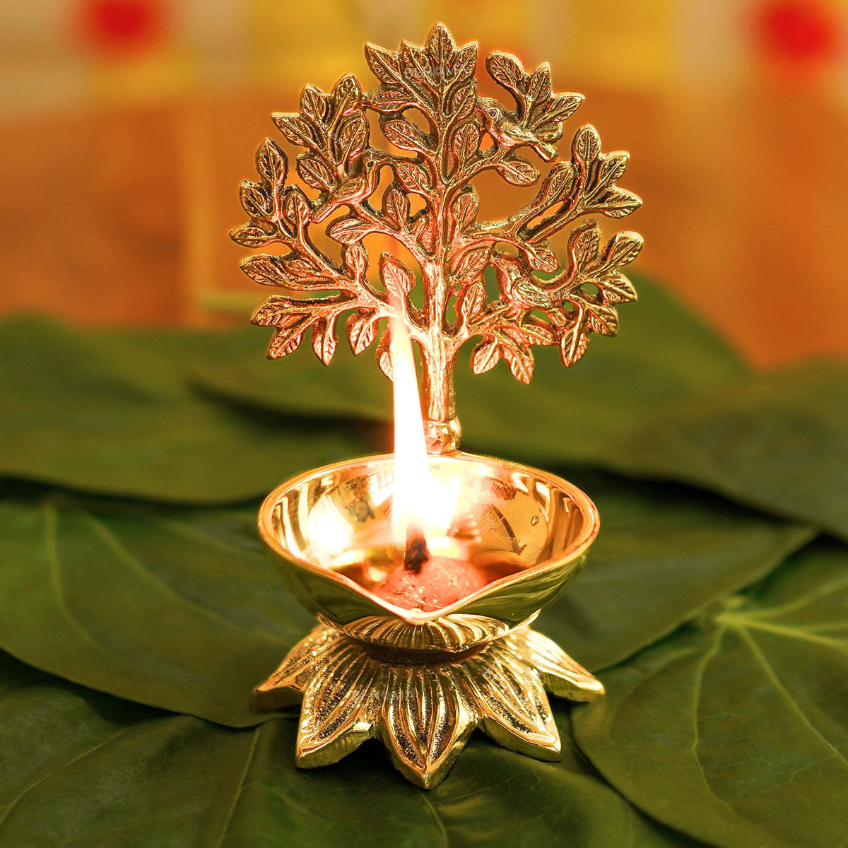 brass kalpvriksh diya