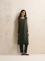 Thumbnail for trueBrowns Green Kashmiri Woollen Jacket 3pc Set