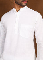 Thumbnail for Fabmade Ivory Ease Linen Short Kurta Co-Ord Set - Distacart