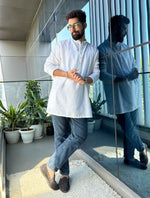 Thumbnail for trueBrowns White Unisex Freesize Kurta