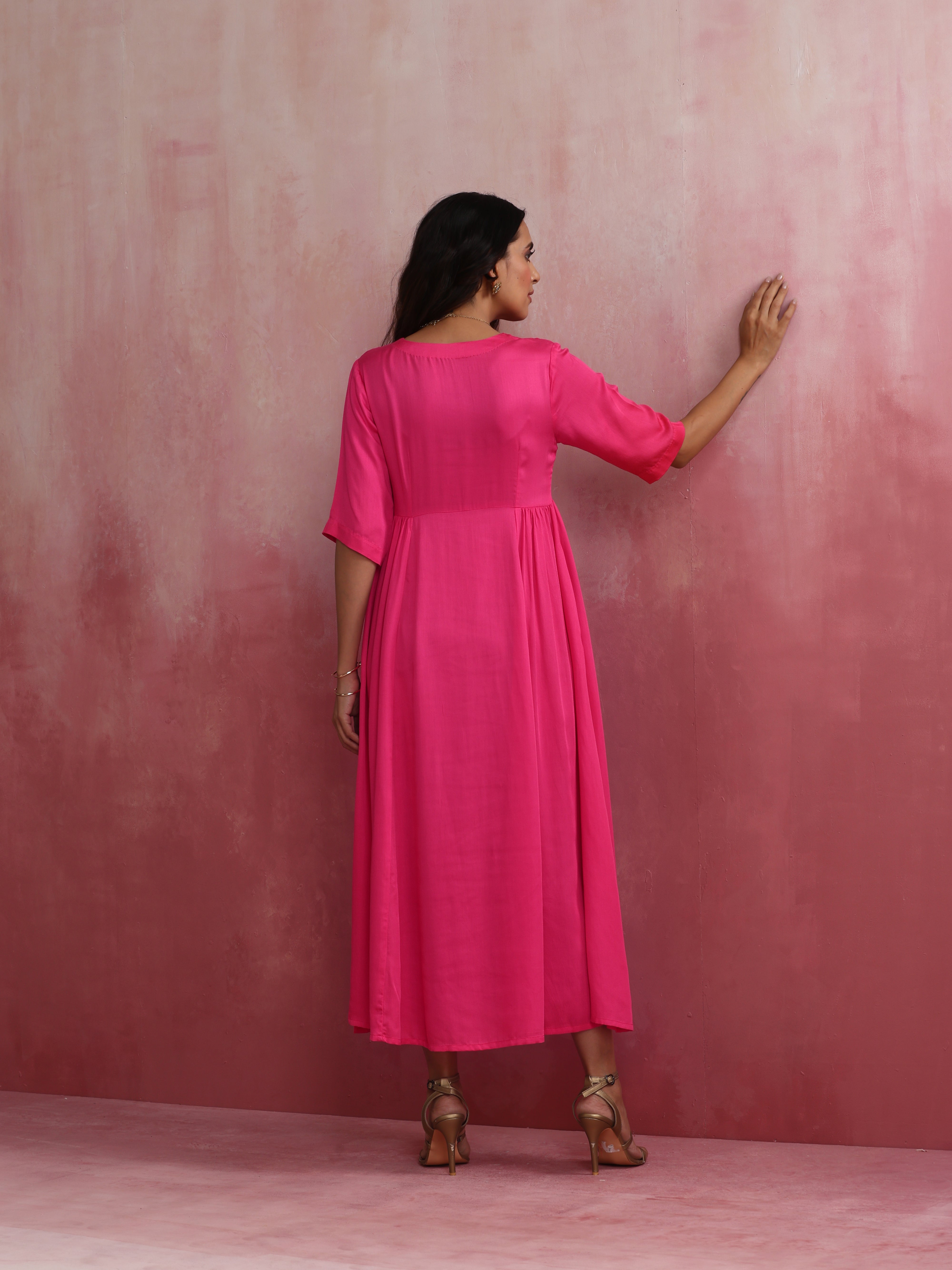 trueBrowns Modal Pink Dress - Distacart