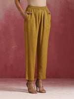 Thumbnail for trueBrowns Mustard Cotton Kurta Set - Distacart
