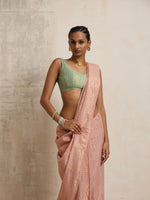 Thumbnail for trueBrowns Pink Gold Lurex Ready To Wear Saree