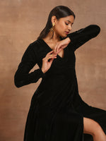 Thumbnail for trueBrowns Black Velvet Dress - Distacart