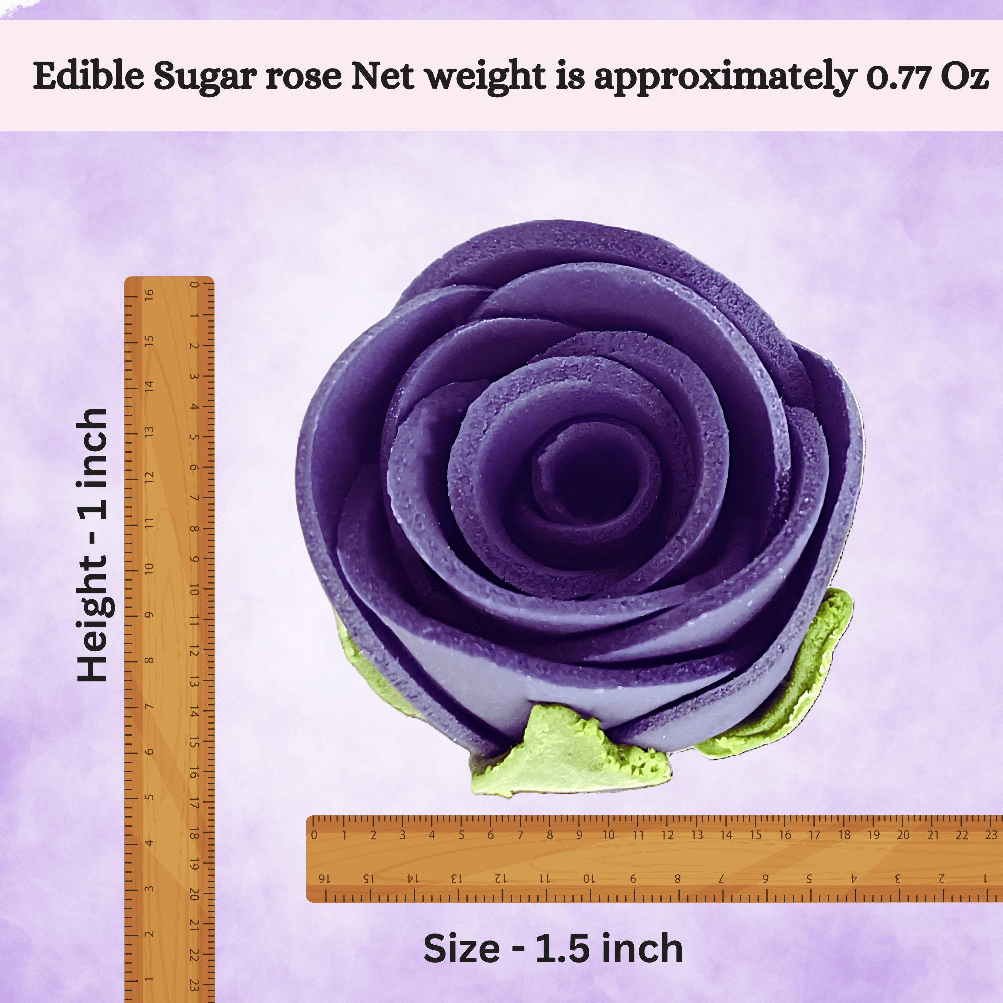 sugar roses for cake cupcake decoration purple 120 gms
