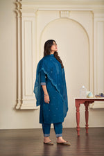 Thumbnail for BulBul Ragini Solid Teal Roman Silk Salwar Suit