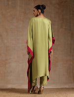 Thumbnail for trueBrowns Light Green Modal Satin High-Low Kaftan Kurta Set - Distacart