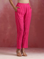 Thumbnail for trueBrowns Pink Cotton Dobby Kurta Set - Distacart