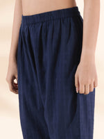 Thumbnail for trueBrowns Blue Cotton Dobby Kurta Pant Set - Distacart