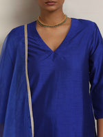 Thumbnail for trueBrowns Electric Blue Sharara Dupatta Set - Distacart