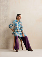 Thumbnail for trueBrowns Purple Woollen Flared Pants