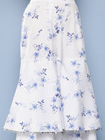 Thumbnail for Ahalyaa Women White Floral Printed Sequinned Kurta with Sharara & With Dupatta - Distacart