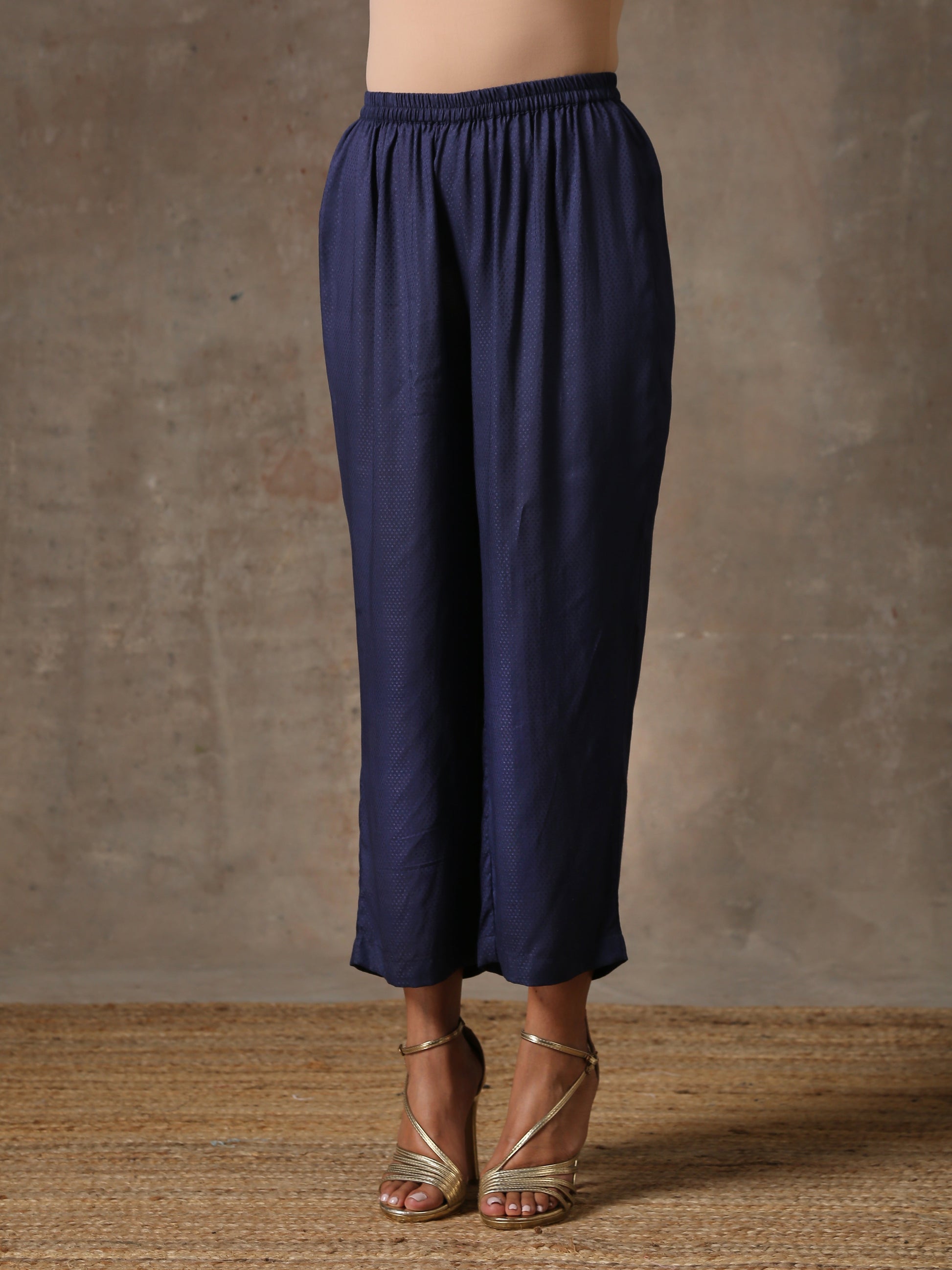 trueBrowns Blue Bandhani Printed Silk Co-Ord Set - Distacart