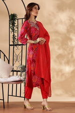 Thumbnail for BulBul Kamolika Printed Fuschia Rayon Salwar Suit