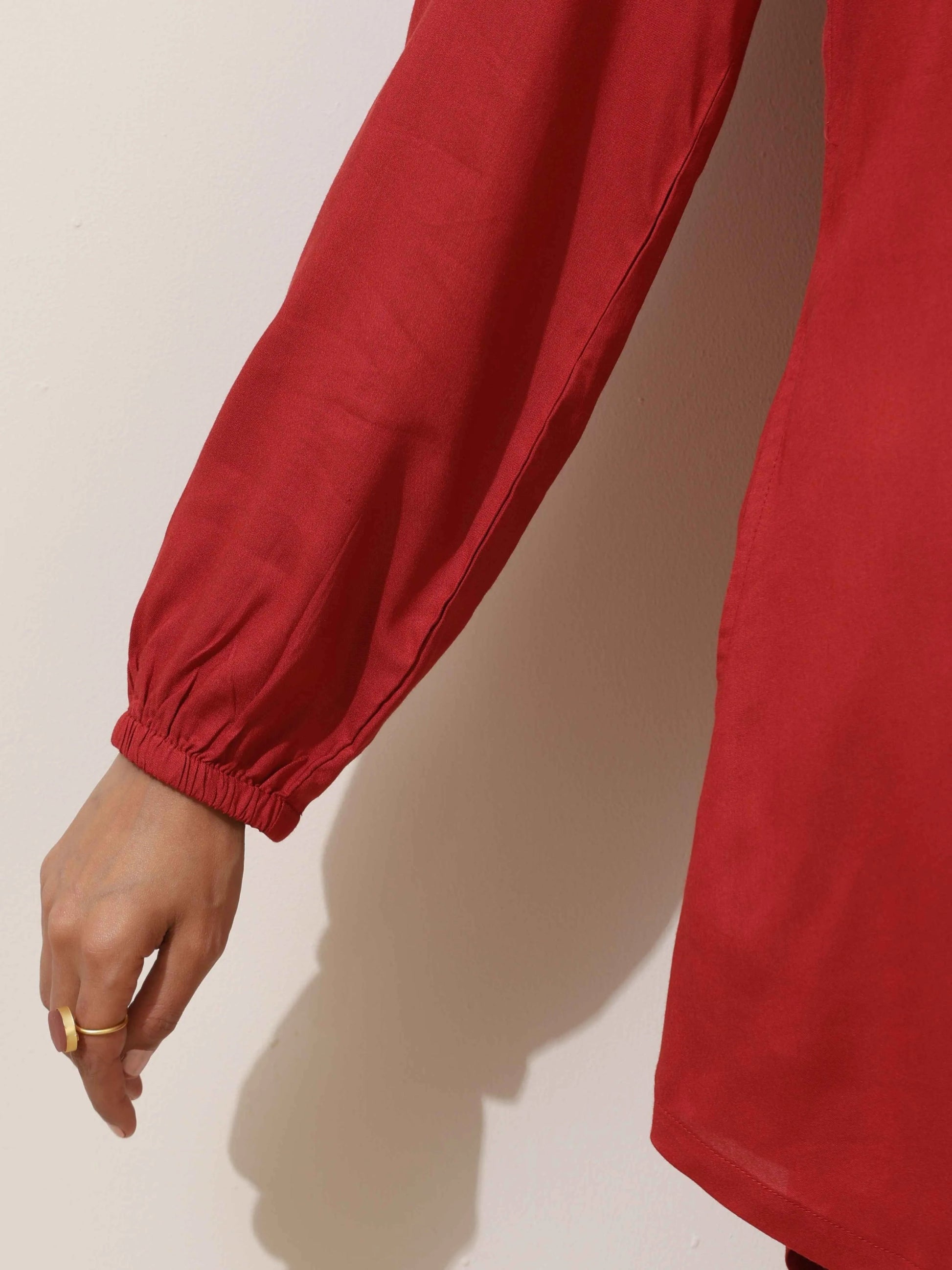 trueBrowns Maroon Viscose Co-ord Set - Distacart