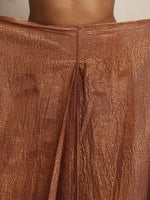 Thumbnail for trueBrowns Brown Gold Lurex Ready To Wear Saree