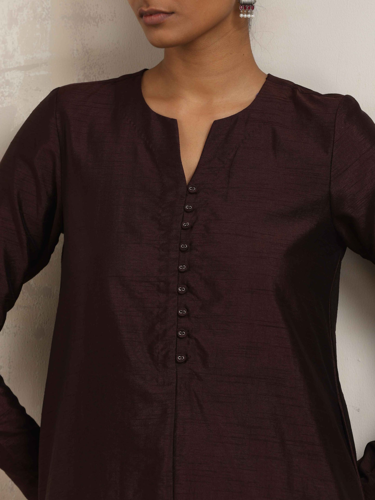 trueBrowns Cola Silk Kurta Co-ord Set - Distacart