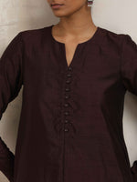 Thumbnail for trueBrowns Cola Silk Kurta Co-ord Set