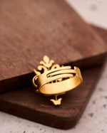Thumbnail for trueBrowns Gold-Polished Small Leaf Ring